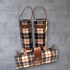 The Highland Plaid Wine Bag